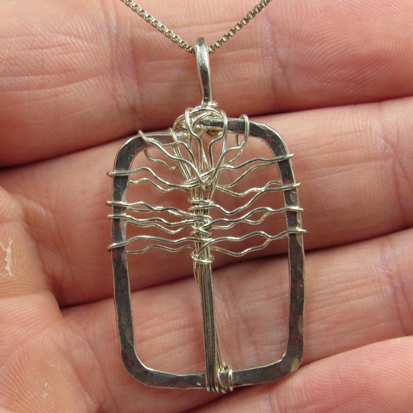 Jewelry - Vintage 18" Sterling Silver Tree Of Life Necklace